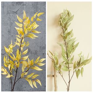 Branche de feuille de bambou artificielle CallaFloral, jaune-vert, tige unique, pour décoration de mariage et de maison - Product Image 3