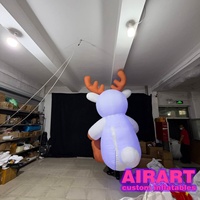 Renne géant gonflable avec lumière LED intégrée, marionnette gonflable de renne de Noël 2026 pour adulte
