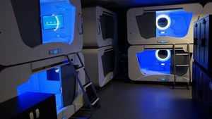 Capsula per Dormire KSL in ABS con Aria Condizionata, Striscia LED e Isolamento Acustico, <span class=keywords><strong>Letto</strong></span> a Castello Intelligente per Aeroporti - Product Image 3