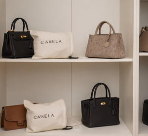 Chapeau en tissu de mousseline biologique Sac à main de luxe à cordon en coton personnalisé Sac à poussière recyclable pour cadeaux et sacs à main - Product Image 2