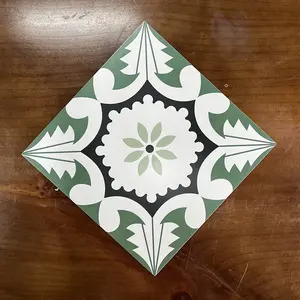 Carreaux de céramique rétro marocain de couleur vert foncé pour la conception de sol et de mur de cuisine de salle de bain balcon