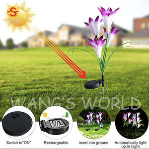 Paneles de alta eficiencia, luces LED de 7 colores para flores, luces solares de jardín con hojas ajustables - Product Image 2