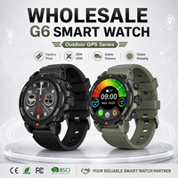 Montre connectée GPS de sport G6 pour homme, prix de gros, écran AMOLED 1,43'', appels Bluetooth, étanche 5ATM