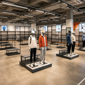 Espositore per Abbigliamento Sportivo in Stile Industriale con Design Personalizzabile Gratuito, Scaffale per <span class=keywords><strong>Scarpe</strong></span> Incluso, per Negozi al Dettaglio - Product Image 2