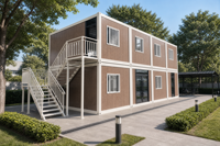 Maison de bureau préfabriquée en conteneur de 40 pieds, maison préfabriquée en conteneur, cabane en bois préfabriquée, maison solaire hors réseau, maison modulaire en bordure du lac