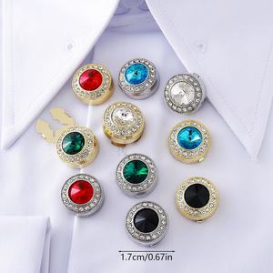 Nouveaux couvercles de boutons européens et américains Couvertures de boutons en strass Boutons de fleurs en cuivre en alliage de cristal transfrontalier - Product Image 1