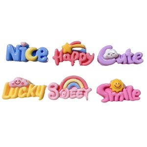 Charm in Resina con Scritte Arcobaleno Cartoon 2025, Accessori Fai-da-Te per Decorazioni - Product Image 5
