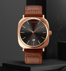 Montre à <span class=keywords><strong>quartz</strong></span> japonaise 3ATM étanche Bracelet en cuir pour homme Montre-bracelet Skmei 9266 - Product Image 5