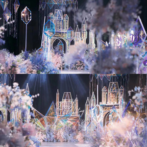 <strong>European</strong> Arch Decoration Foam Sculpture Laser <strong>Castle</strong> Stage Ornament Wedding Decoration