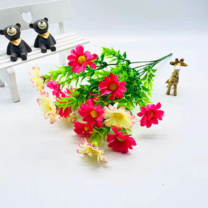 Bouquet de marguerites artificielles Qi Xing, 25 têtes, fleurs en soie réalistes, décoration de mariage et de maison - Product Image 1
