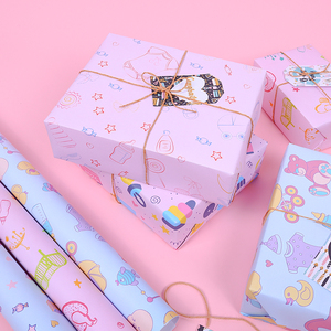 Vente en gros de rouleaux de mouchoirs en papier d'anniversaire de haute qualité rouleau de papier d'emballage pour bébé de dessin animé artisanat supérieur - Product Image 1