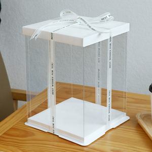 Пользовательские роскошные коробки для торта на день рождения для гостевой площади 12 дюймов высотой прозрачная упаковка для торта - Product Image 3