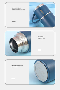 Termo de acero inoxidable con logotipo personalizado, botella de agua de lujo con 2 tazas de agua fría y caliente, juego de regalo - Product Image 3