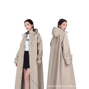 Long Raincoat For Electric Bike Riders Adults Unisex Khaki Travel Wear Waterproof Full Body Protection Coat - Product Image 5