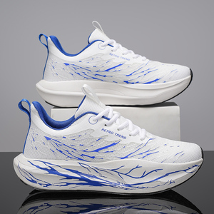 Chaussures de course rétro tendance à motif aile, légères, à lacets, antidérapantes en EVA - Baskets respirantes en maille amorties pour hommes, décontractées - Product Image 2