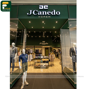 Contemporary Luxury Clothing Store Display Cabinet Garment Rail Wall Panel Cashier <b>Counter</b> - Product Image 3