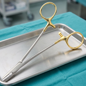 Pinza Portaagujas Mayo-Hegar, Instrumento Quirúrgico con Certificación CE Clase II, para Hemostasia, Uso Manual, Mango Dorado, Acero Inoxidable - Product Image 2
