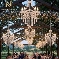Elegante Lámpara Colgante de Cristal Recargable con Atenuación Táctil LED, Centro de Mesa para Bodas