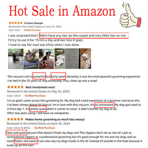 Haustier produkte Hersteller Lieferant Großhandel Katzen haarentferner Bürste Vakuum Geräuscharm Hund Tierhaar Pflege Staubsauger Kit - Product Image 2