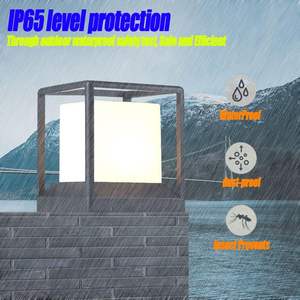 Lampe de poteau LED extérieure étanche au design moderne et épuré, avec culot E27, lumière blanc chaud, IP55, vente en gros - Product Image 4