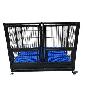 Gabbia per Cani Pieghevole e Mobile, Moderna e Semplice, con Tubi Quadrati e Vassoio in Plastica - Product Image 1