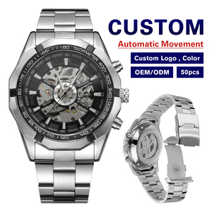 <span class=keywords><strong>Montre</strong></span>-bracelet automatique mécanique squelette T-winner Shanghai 2026 pour <span class=keywords><strong>homme</strong></span>, 46 mm, analogique, en acier inoxydable, avec bracelet de 24 mm - Product Image 1