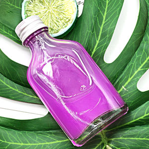 Botellas de vidrio plano <span class=keywords><strong>para</strong></span> bebidas frías, botellas de zumo de café con tapas de <span class=keywords><strong>aluminio</strong></span> de tornillo - Product Image 4