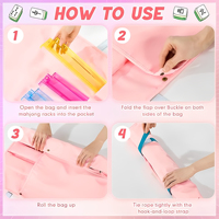 Sac de rangement pliable sur mesure Royal Fair pour Mahjong, avec fenêtre transparente pour les tuiles, sac de rangement et de présentation tout-en-un pour les soirées de jeu