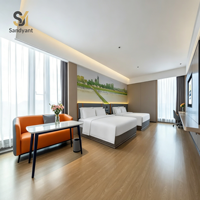 Ensemble de mobilier de chambre d'hôtel moderne, solution FF&E personnalisée, ensemble de chambre à coucher, fournisseur de projets d'aménagement intérieur pour l'hôtellerie