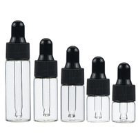 En Stock Flacon Compte-Gouttes en Verre Givré Transparent 1ml 2ml 3ml 5ml Mini Flacon Testeur Échantillon Fiole en Verre avec Bouchon Compte-Gouttes Or Rose