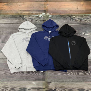 Vente en gros de sweat à capuche zippé imprimé de haute qualité sweat à capuche zippé classique pour hommes en éponge française personnalisé - Product Image 5