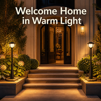 Lanterne LED de style chinois pour jardin, 110lm/W, lumière blanche chaude 3000K, 360° °   Éclairage panoramique pour pelouse, patio et marches