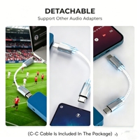 Adaptateur USB-C portable en alliage d'aluminium DAC/AMP pour les fans de football, 32 bits/768 kHz, égaliseur APP, faible distorsion, amélioration de la clarté audio des matchs en direct
