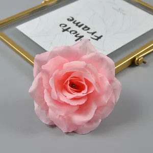 Venta caliente flores artificiales cabeza de Rosa 3,9 pulgadas cabeza de flor de Rosa de seda para fiesta de boda decoración de Halloween del Día de Todos los Santos