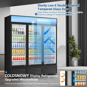 Puertas de vidrio verticales de una sola temperatura comercial Congelador Vitrina Pantalla Refrigerador Refrigeración Tipo de clima Equipo - Product Image 5