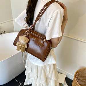 Sac à <span class=keywords><strong>bandoulière</strong></span> élégant pour <span class=keywords><strong>femme</strong></span> en similicuir souple à motif pierre, avec fermeture éclair et <span class=keywords><strong>bandoulière</strong></span> portable, sac à main tendance - Product Image 3