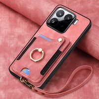 Porte-anneau fentes pour cartes coque de téléphone avec corde pour Xiaomi 15/15 Pro/13T, pour Redmi Note12 Turbo/Mi Poco F5 5G housse portefeuille