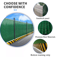 Clôture de chantier temporaire en mousse sandwich avec impression personnalisée ANTONE, bande de signalisation anti-rouille en métal pour chantier, 2m x 3m