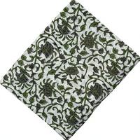 Tissu en coton imprimé floral léger et respirant de qualité supérieure pour robe verte pour femmes