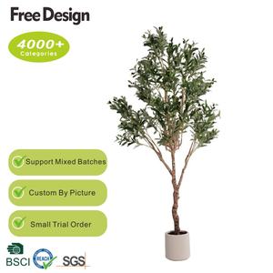 Grand olivier artificiel Simulation en plastique Arrangements saisonniers intérieurs et extérieurs pour décor de paysage vert d'hôtel de bureau à domicile - Product Image 2
