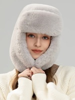 Sombrero de cubo de piel de conejo Rex de imitación esponjoso para mujer, gorro de fiesta cálido de invierno de felpa multicolor para informal y deportivo listo para viajar