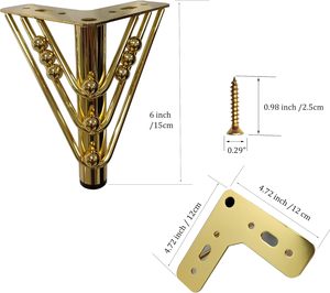 <span class=keywords><strong>Pieds</strong></span> de meubles triangulaires modernes en fer doré robustes, <span class=keywords><strong>pieds</strong></span> de remplacement DIY pour canapé, armoires de cuisine, salon, salle à manger, à <span class=keywords><strong>visser</strong></span> - Product Image 2