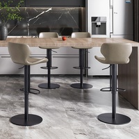 [En stock] Tabouret de bar commercial moderne de luxe léger avec dossier rotatif réglable en hauteur, base en métal, design italien