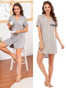 Short Sleeves - Short Night Sleep Dresses for Women