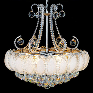 Lustre européen classique de luxe en cristal doré, luminaire de plafond rond en verre pour salon - Product Image 4