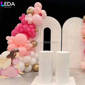 LEDA Hot Selling Indoor Wedding Decoration White Acrylic Two-piece Set Hanging Balloon <b>Backdrop</b> for Wedding - Product Image 4