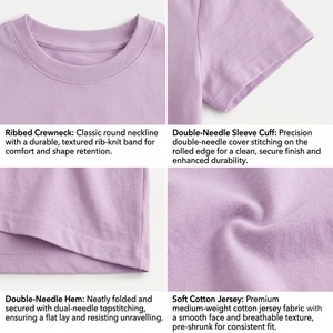 Camiseta Básica de Cuello Redondo para Mujer TKAN1155D, Color Sólido Personalizado, Manga Corta, Corte Holgado, Spandex/Algodón, Transpirable, Informal - Product Image 2