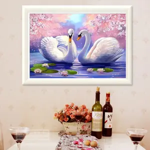 5D diamante pintura DIY animal dos cisnes diamante punto de cruz pintura decorativa para dormitorio sala de estar colgante arte de pared