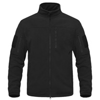 Veste pour homme à poches multiples de couleur zippée Vestes thermiques de randonnée Veste tactique de combat de chasse Manteau coupe-vent d'extérieur en polaire