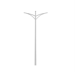 Jieyao Galvanized Steel Outdoor Double Arm Solar Garden Street Light <strong>Pole</strong> 200km/<strong>h</strong> Wind Resistance Polygonal Type Lamp - Product Image 1